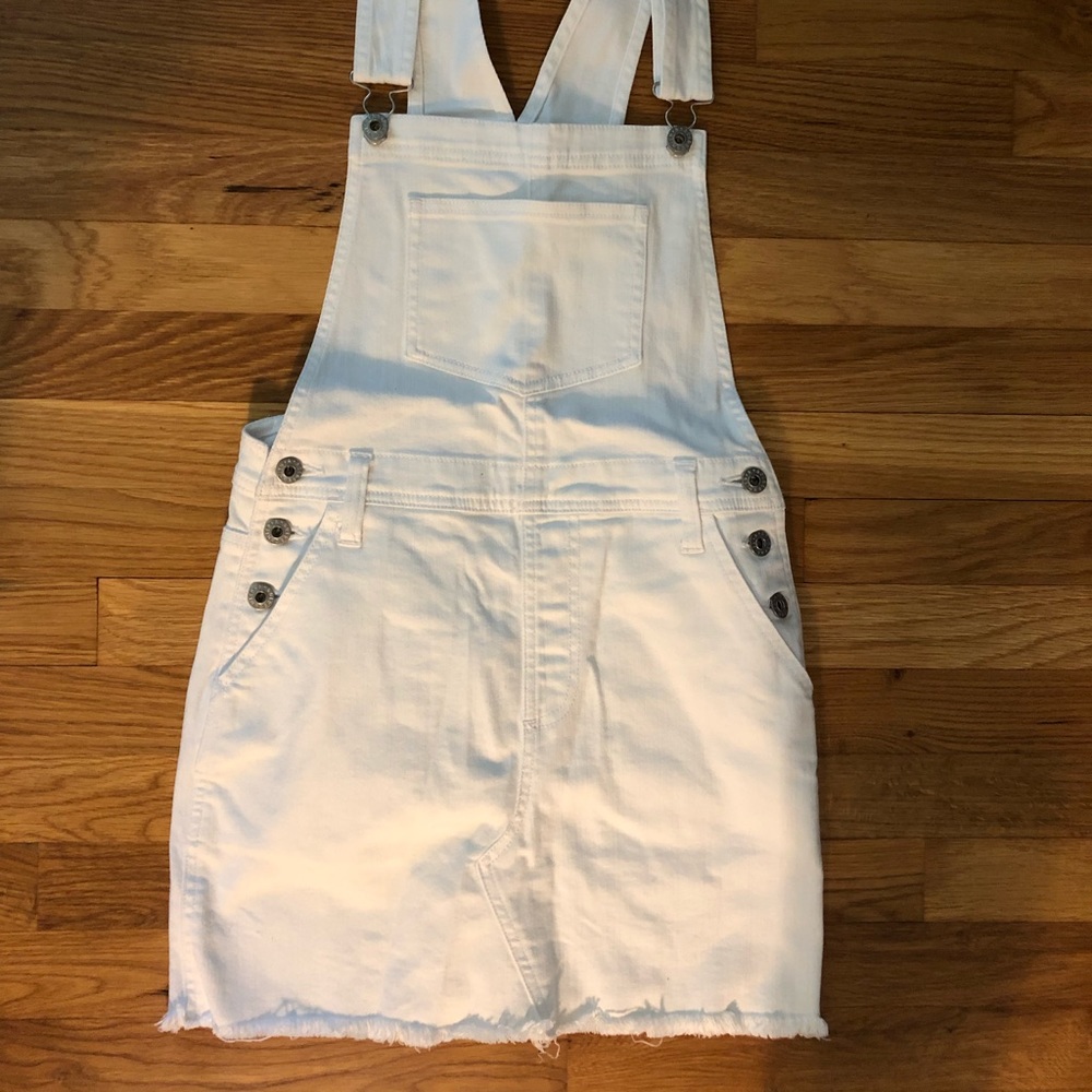 AG denim white denim overall dress